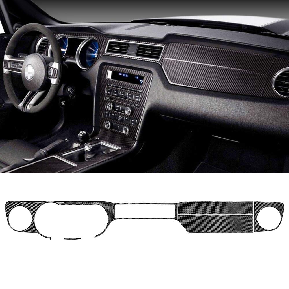 Premium Black Carbon Fiber Car Dashboard Stickers - High-Quality Instrument Panel Trim Cover Decals for Cars, SUVs & Trucks - Easy Peel & Stick Vinyl Wrap for Interior Customization (Set of 4) | Perfect for Car Enthusiasts & DIY Auto Upgrades