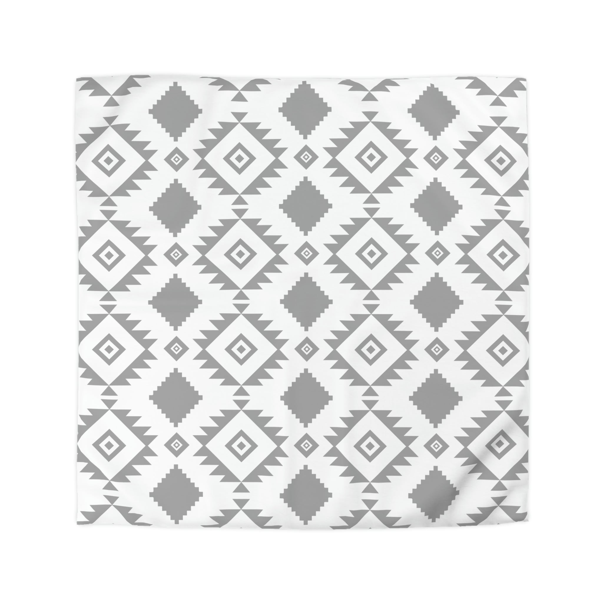 Southwest Style White & Gray Microfiber Duvet Cover Set - Soft Bedding Comforter Cover for Cozy Bedroom Decor | Perfect for Guest Rooms, Master Bedrooms & Dorm Essentials