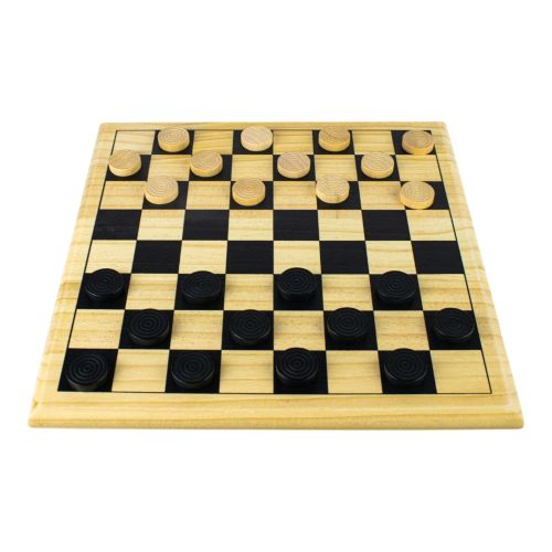 Premium Classic Checkers Set - Natural Wood Board Game for Adults & Kids - Perfect for Family Game Nights, Travel & Indoor Entertainment