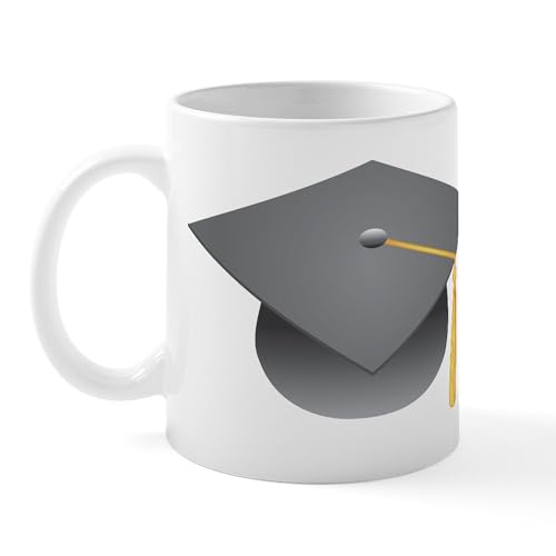 White - Gray Graduation Cap Mug