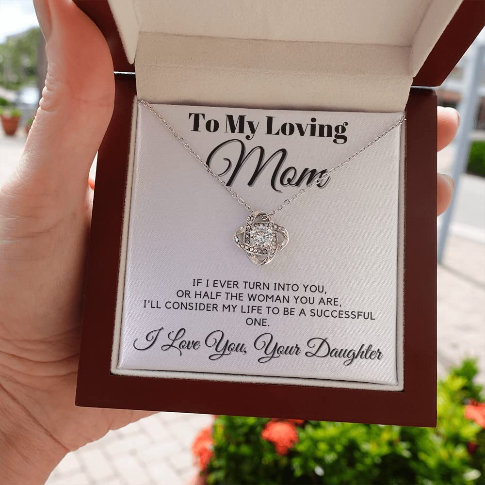 Love Knot Necklace for Mom - Elegant Mother's Day & Birthday Gift for Women, Personalized Mama Jewelry from Daughter, Best Mom and Daughter Necklace | Perfect for Anniversaries, Christmas & Special Occasions