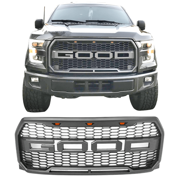 2015-2017 Ford F150 Raptor Style Front Bumper Grille - Matte Black Replacement Grill for F-150 Pickup Trucks | Off-Road & Street Style Upgrade