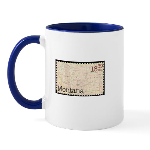 White/Navy Inside - Montana Stamp Mug