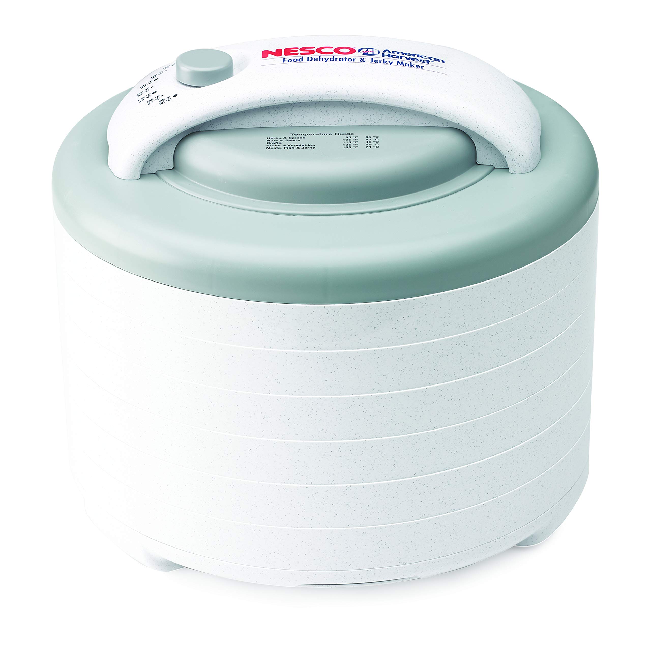 Nesco FD-61WHCK Snackmaster Encore 6-Tray Food Dehydrator with Jerky Gun Kit | Make Healthy Beef Jerky, Fruit Leather & Dried Snacks | Perfect for Camping, Hiking & Home Food Preservation (Gray)