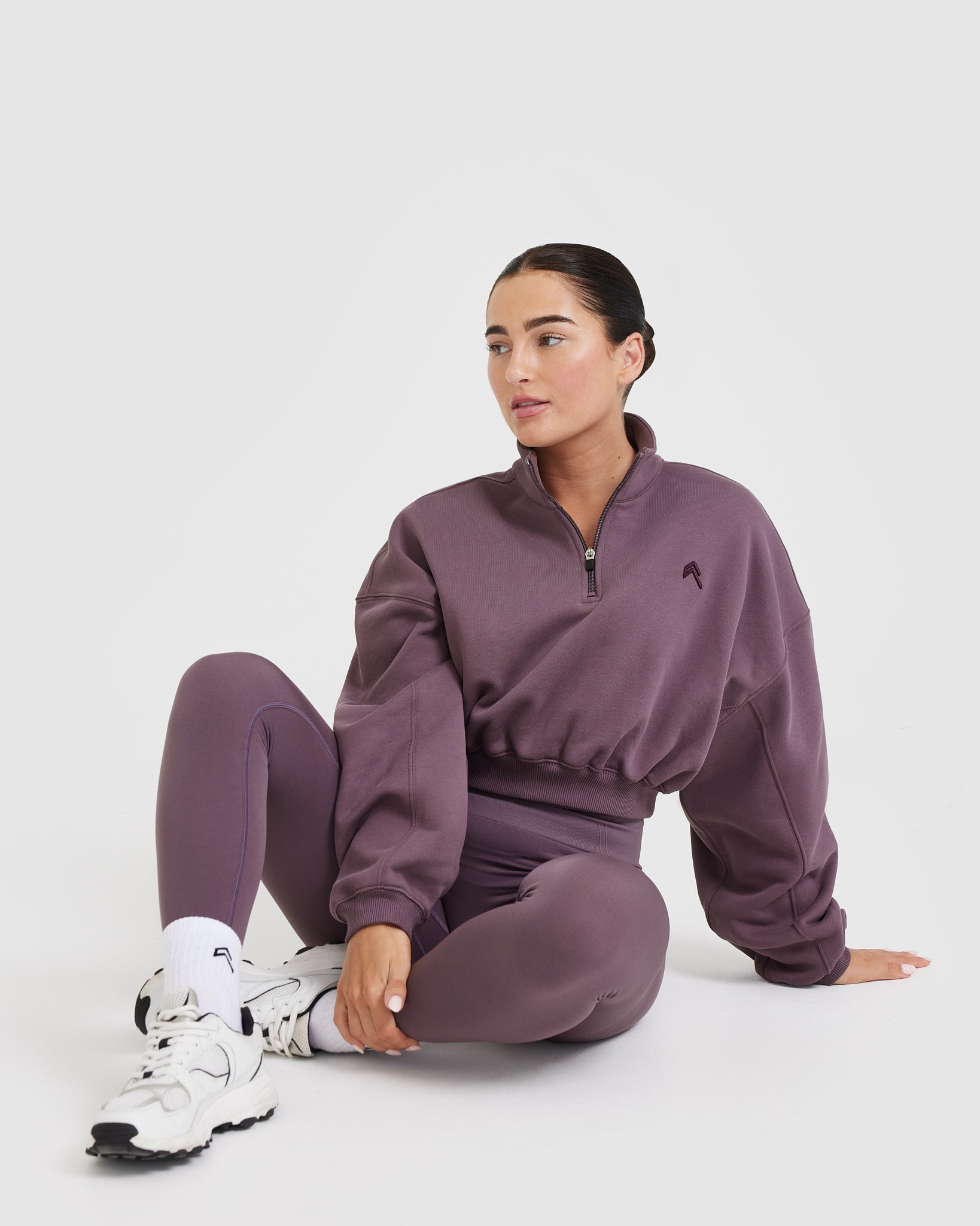 Vintage Purple All Day Cozy Crop 1/4 Zip Sweatshirt for Women | Soft Fleece Pullover | Perfect for Casual Outfits, Lounge Wear & Fall Fashion