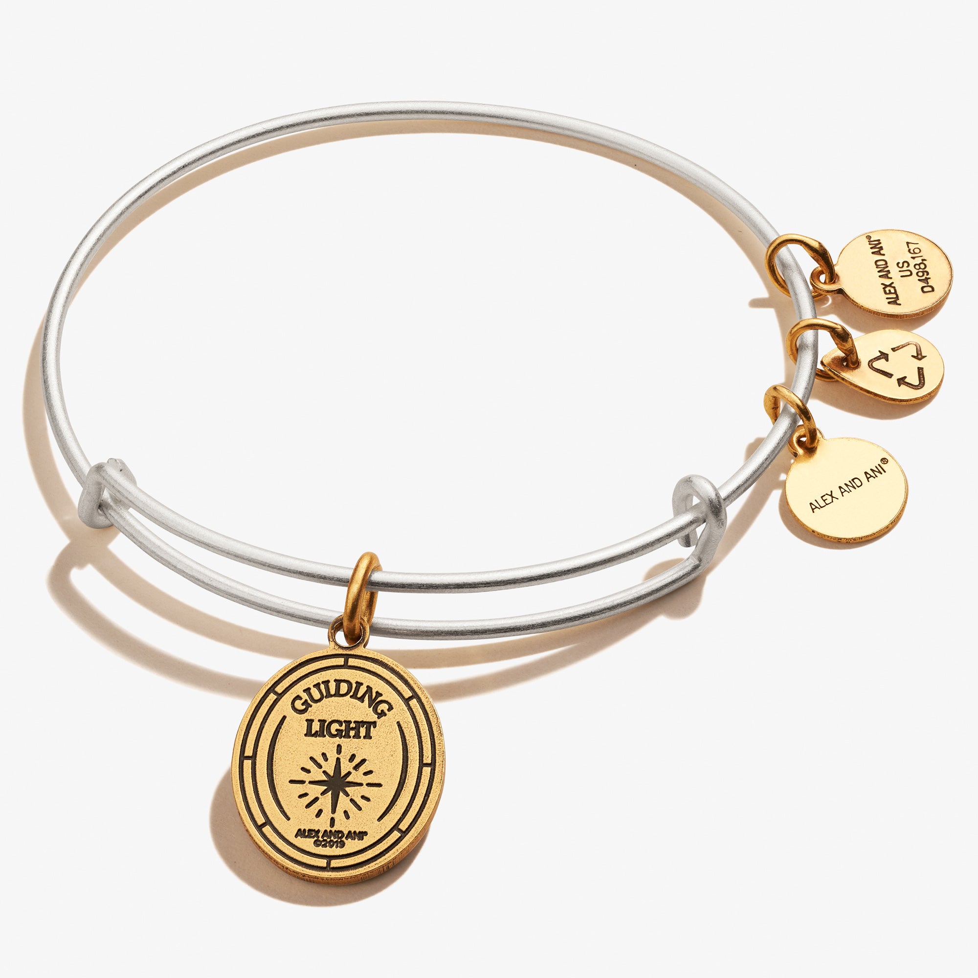 Guardian Angel Symbol Charm Bangle - Sterling Silver Protection Bracelet for Women, Inspirational Jewelry Gift for Birthday, Christmas | Wear for Luck, Faith & Spiritual Guidance