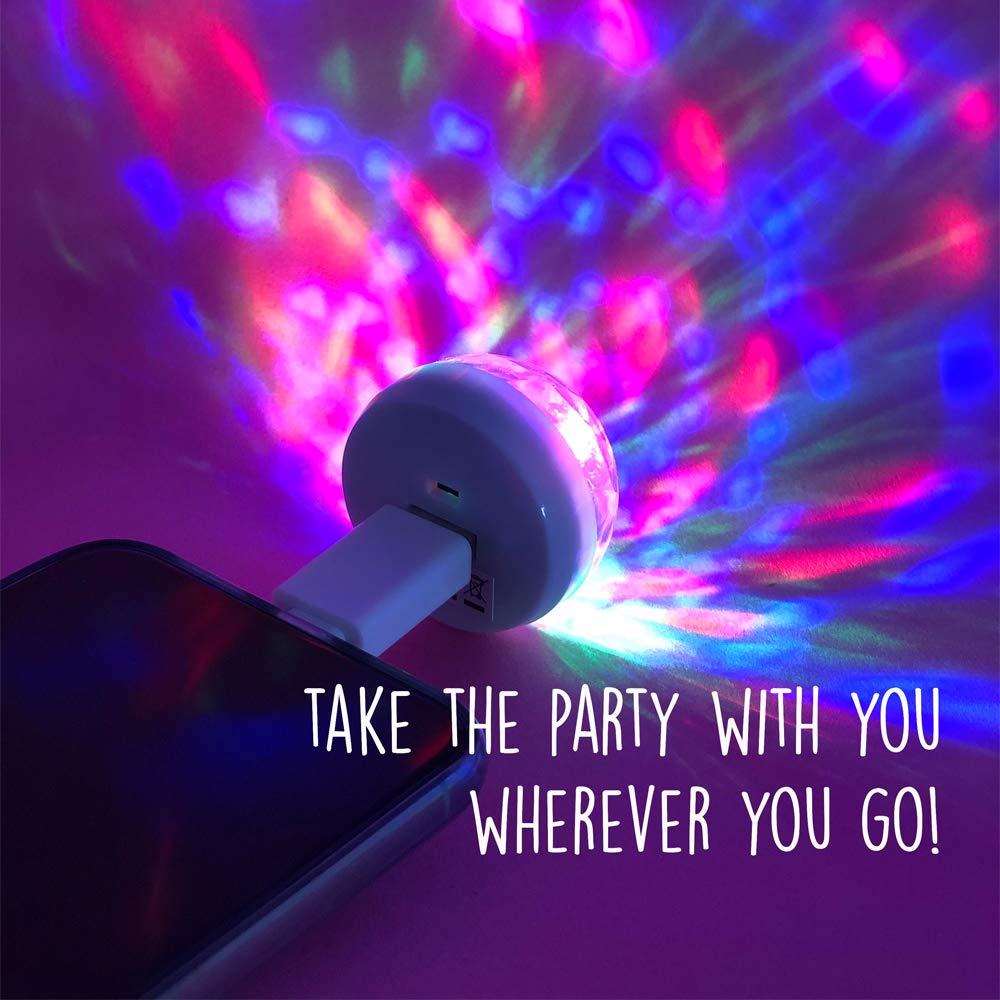 Portable Mini USB RGB Party Light with Music Sync - Compact Travel Night Light for Bedroom, Camping & DJ Events - Perfect for iPhone, Android & USB Devices - Ideal for Home Decor, Outdoor Adventures & Nighttime Entertainment