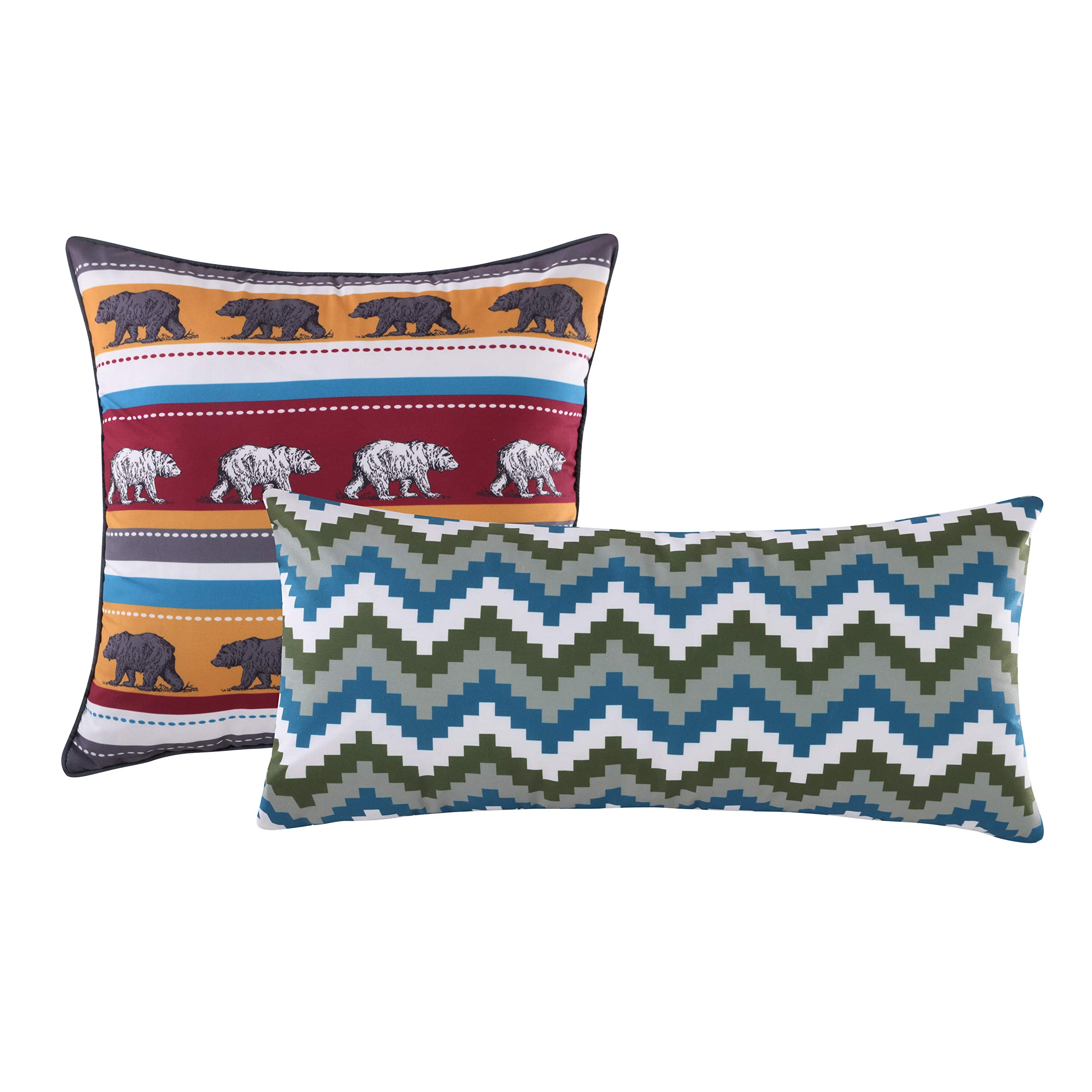 Greenland Home Black Bear Lodge 4-Piece Twin Quilt Set with 2 Pillow Shams - Cozy Cabin Bedding for Kids & Adults - Perfect for Lodge, Camping & Rustic Bedroom Decor