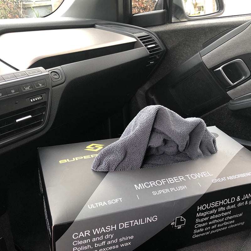 30-Pack Microfiber Cleaning Cloths with Dispenser Box | Ultra Absorbent & Lint-Free | Perfect for Cars, Kitchen, Gym & Household Cleaning