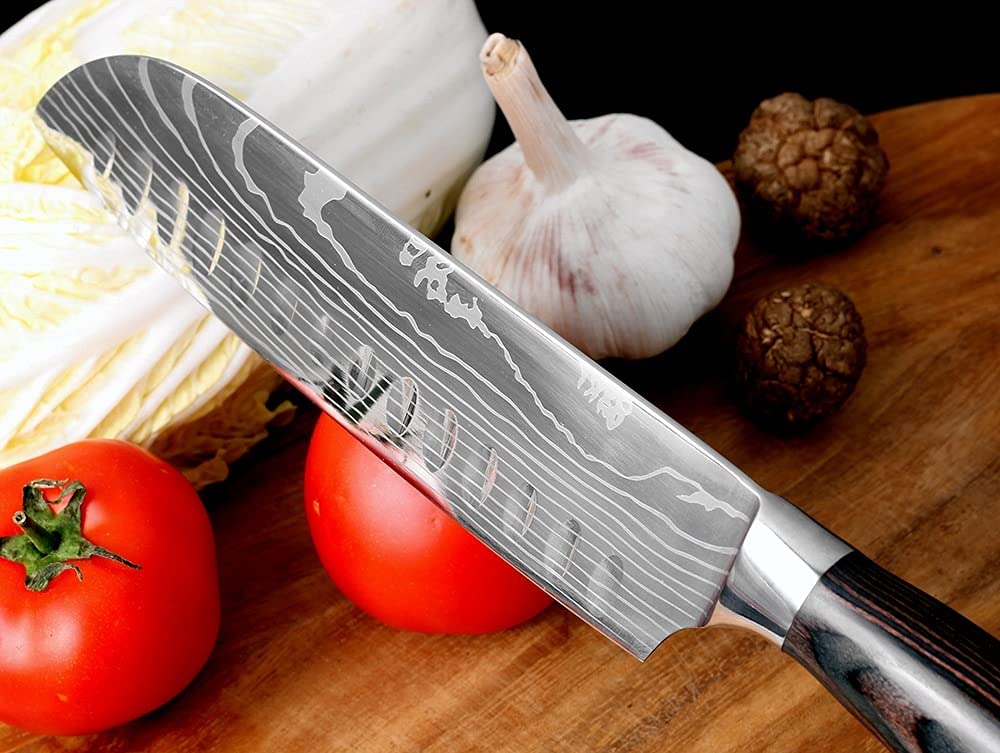 Premium Damascus Steel Kitchen Knife Set - 4PCS Chef Knives (3