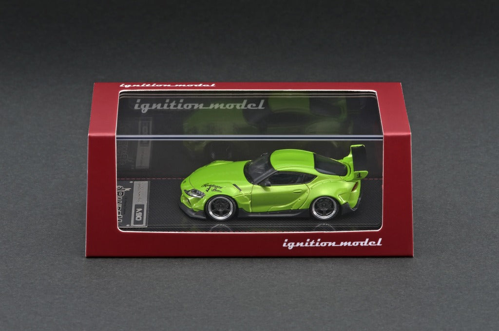 1/64 Scale Pandem A90 Toyota Supra Diecast Model Car - Green Metallic Finish - Collectible Toy for Car Enthusiasts & Display Decor