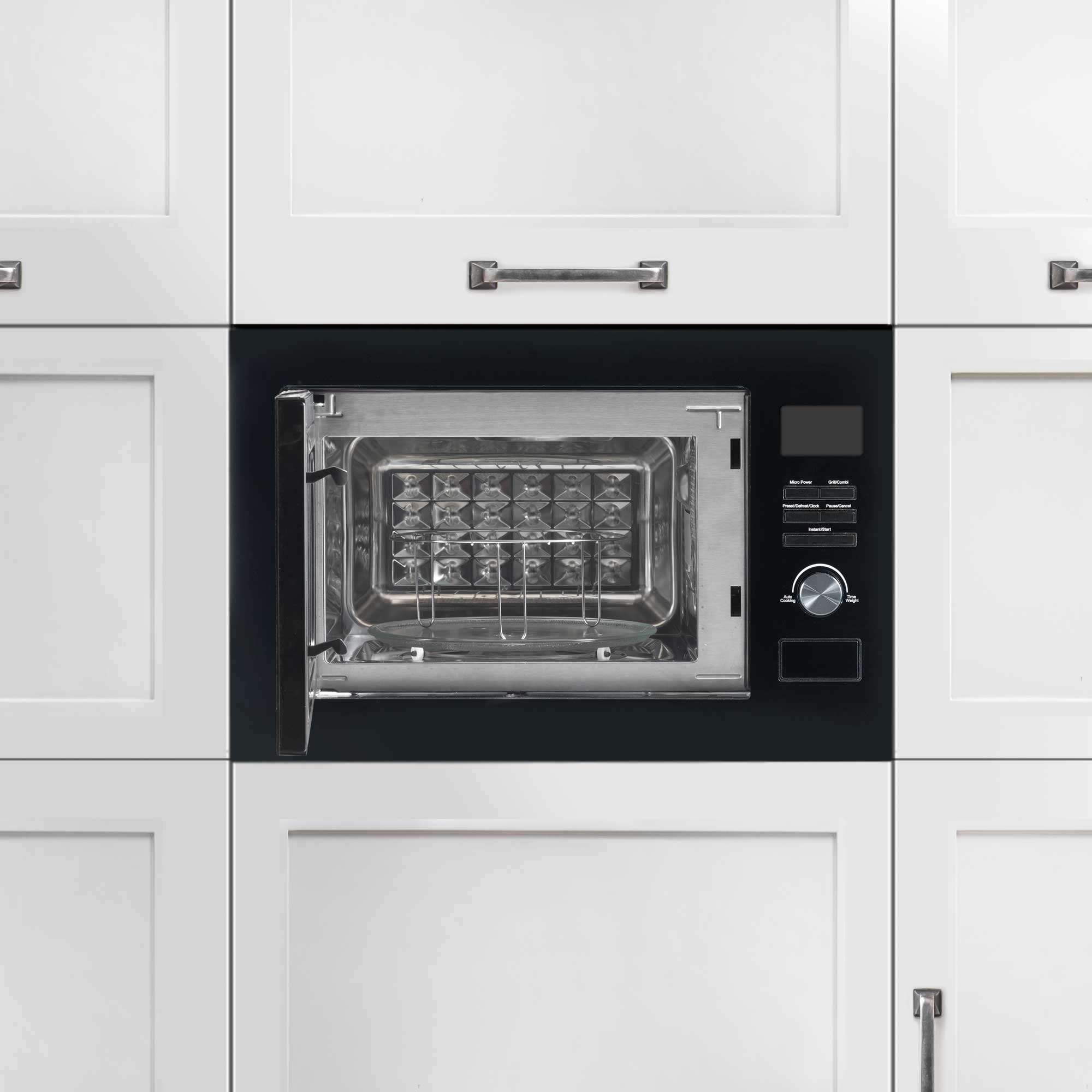 Baridi 25L Built-in Microwave Oven with Grill Function - 900W Power, Sensor Touch Control, Black (DH198) - Perfect for Kitchen, Dorm, Office & Small Spaces