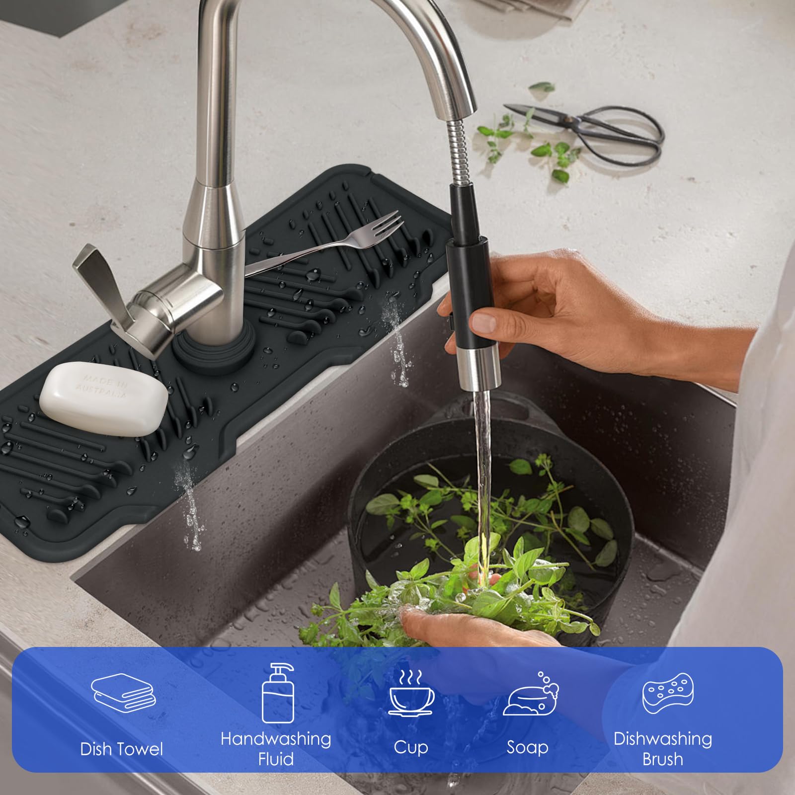 Non-Slip Silicone Sink Splash Guard Mat - 17