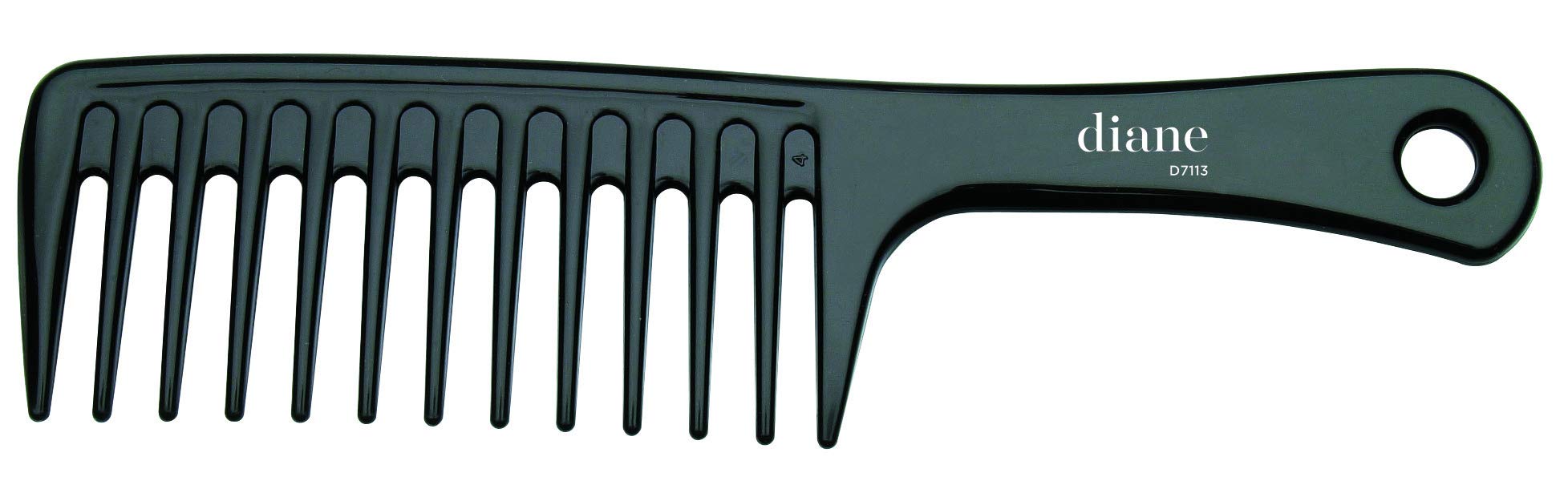 Diane Extra Wide Tooth Shampoo Comb - Ionic Anti-Static Detangling Hair Brush for Wet & Dry Hair - 9.75 Inch Styling Tool for Women & Men with Thick, Curly or Black Hair - Perfect for Showering, Salon & Home Hair Care (D7113)