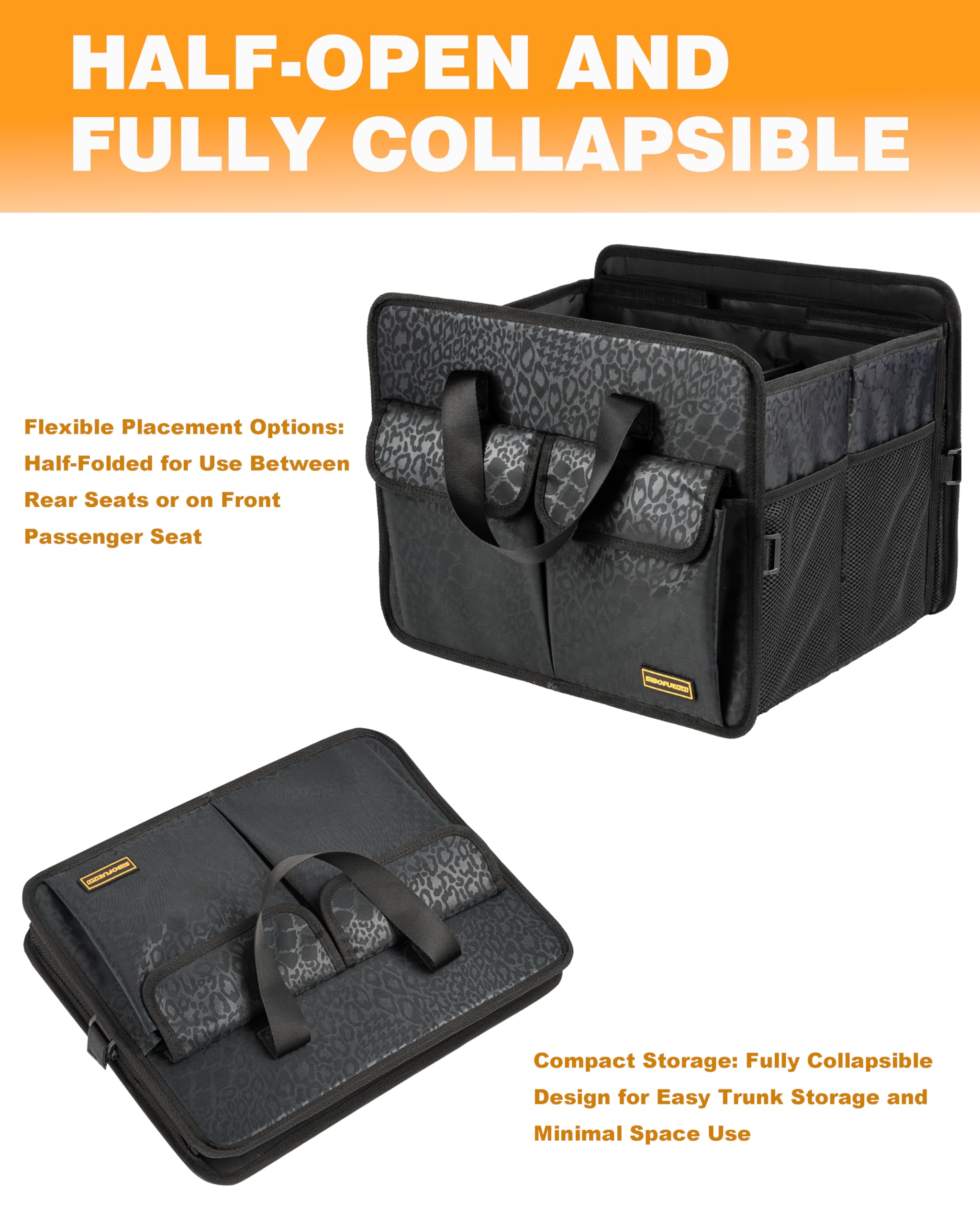Car Trash Can and Truck Organizer - Portable Auto Garbage Bin & Storage Solution for Road Trips, Commuting, and Travel