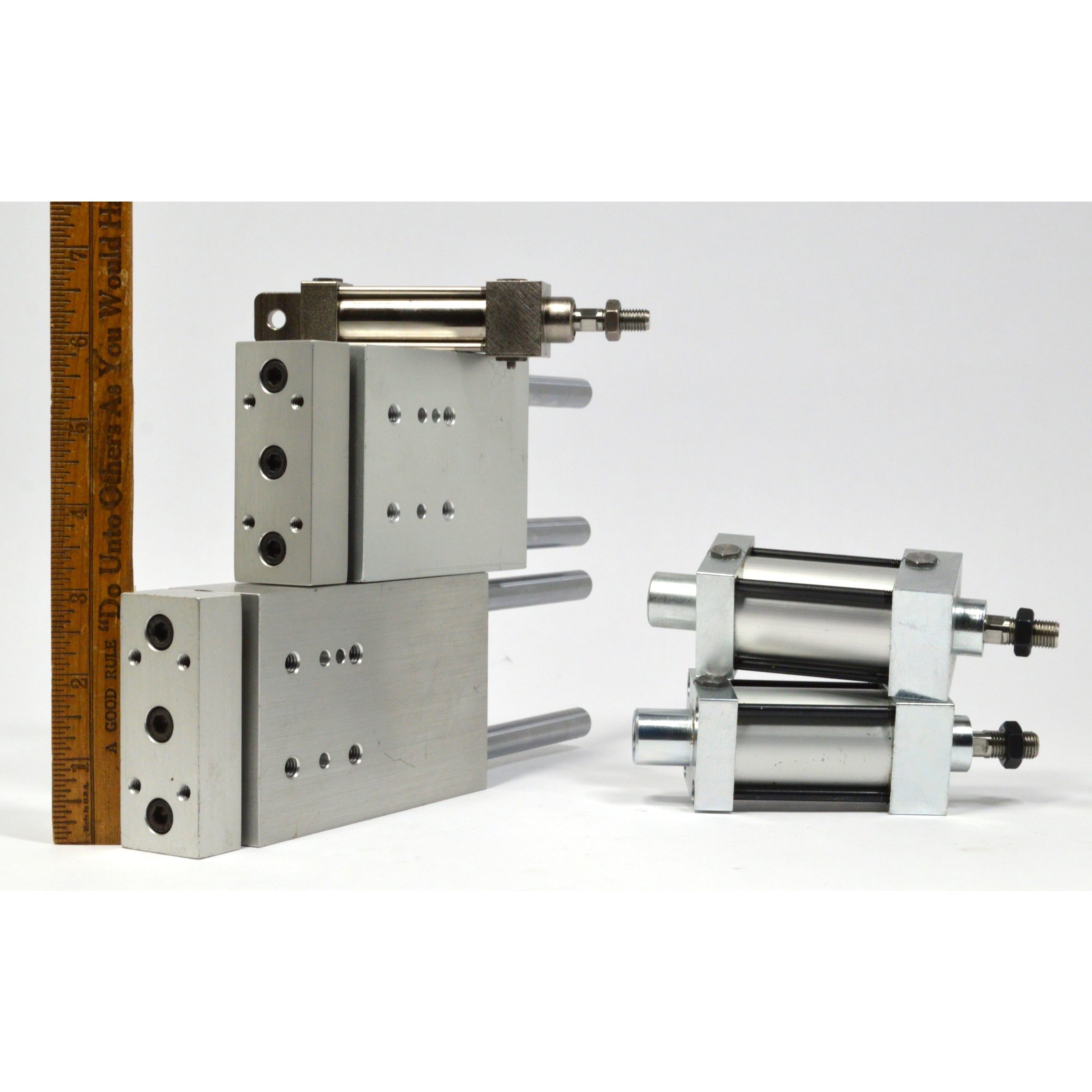 New PNEUMATIC CYLINDER Lot of 5 PHD Air Cylinders - 2 Dual SAL1 20X3 & 20X2 Q6 - Perfect for Industrial Automation & Machinery Applications