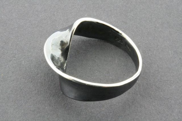 Infinity Twist Ring - Oxidized Sterling Silver Jewelry for Women, Elegant Stackable Band for Everyday Wear & Special Occasions