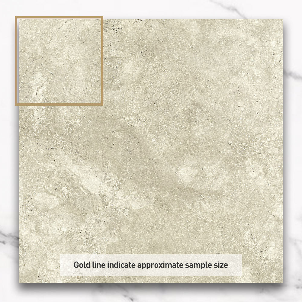 Premium Kronos Beige 300x300mm Porcelain Tiles - Matte Finish with Authentic Travertine Look - Perfect for Bathroom Floors, Kitchen Backsplashes & Modern Interior Design