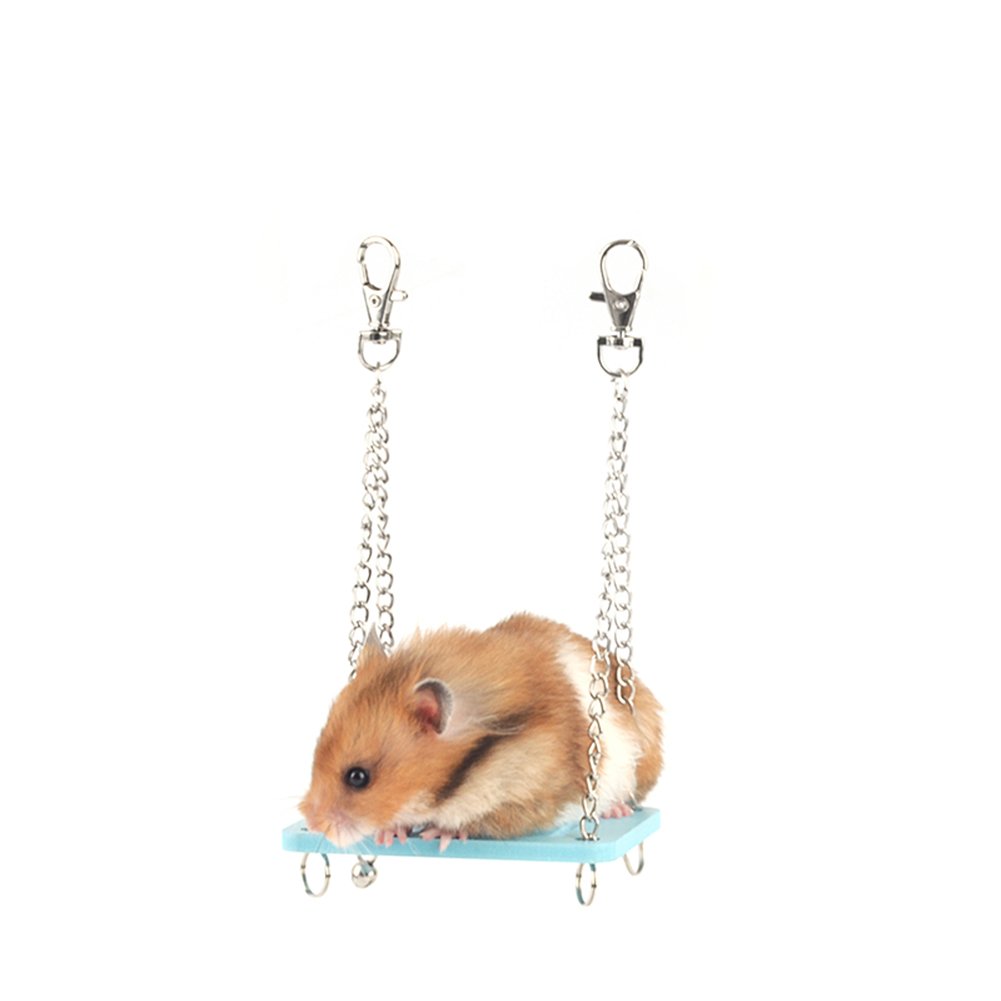 OMEM Small Animal Playground Wooden Swing Toys for Hamsters, Gerbils & Mice - Fun Climbing & Exercise Activity for Pet Rodents - Perfect for Cage Enrichment & Playtime