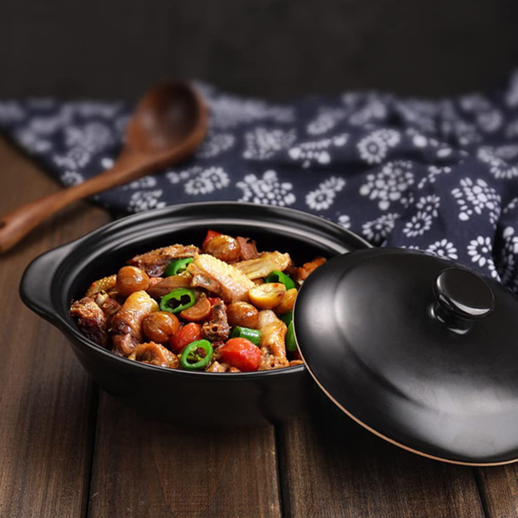 1pc Non-Stick Ceramic Casserole Pot - Bibimbap Cooking Pot, Stew Pot & Hot Pot for Kitchen - Durable Earthenware Soup Pot for Home Cooking, Perfect for Bibimbap, Stews, Soups & Hot Pot Meals