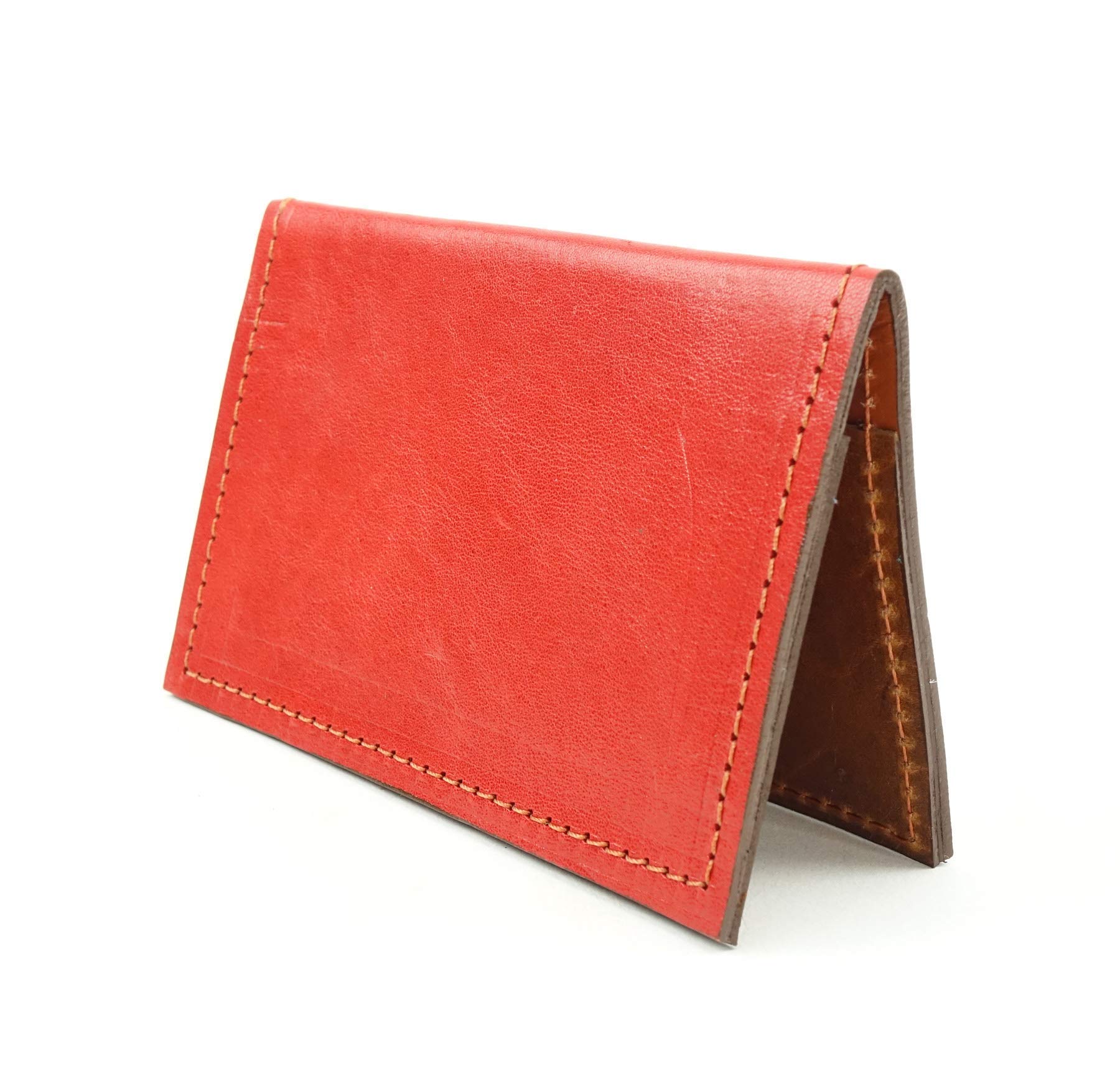 Slim RFID Blocking Leather Wallet for Men - Red Minimalist Front Pocket Wallet - Perfect for Travel, Business & Everyday Carry