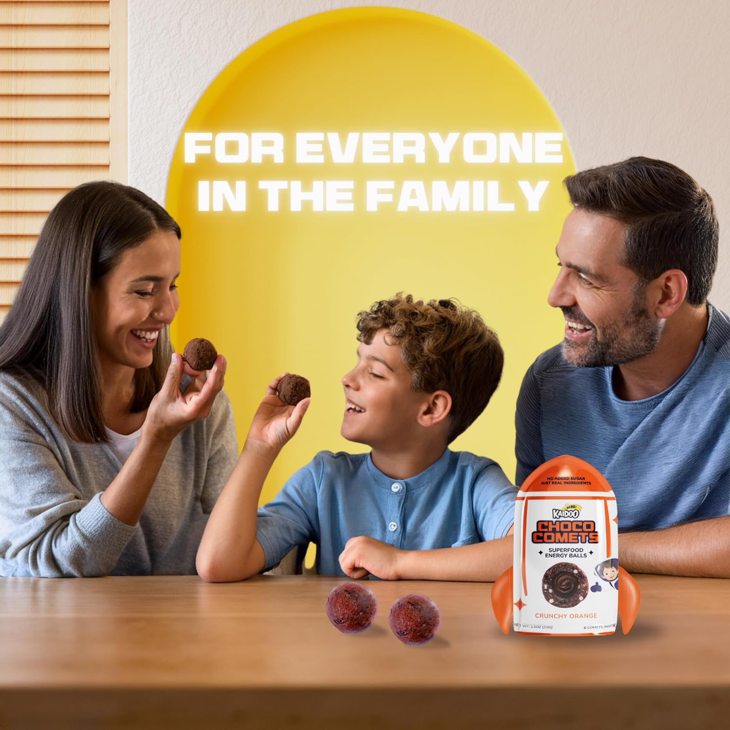 Kaidoo Kids Choco Comets Variety Pack - 3 Flavors (Double Chocolate, Orange, Mint) | High Protein & Fiber Chocolate Filled Snack Bites | No Added Sugar, Dye-Free | Perfect for School Lunches, After-School Snacks & Kids' Parties