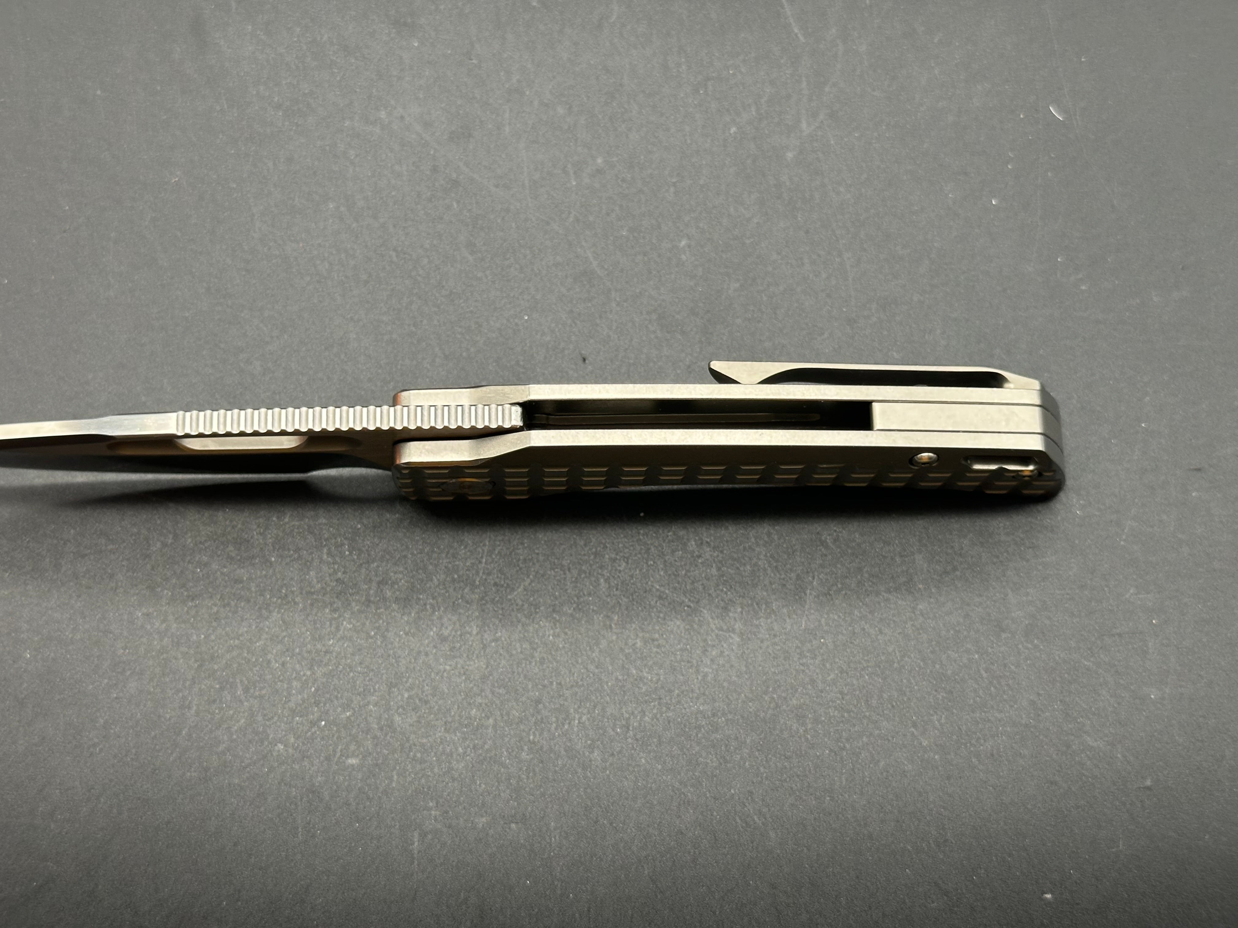 Empedc Nymble M390 Folding Pocket Knife - Stonewash Finish - Premium EDC Knife for Camping, Hiking, and Everyday Carry