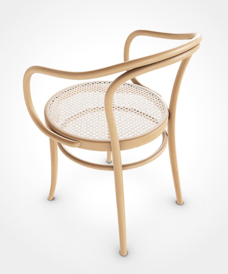 August Thonet No. 30 Bentwood Chair by Ton - Natural Beech Wood with Cane Seat | Mid-Century Modern Dining Chair for Home & Restaurant Decor