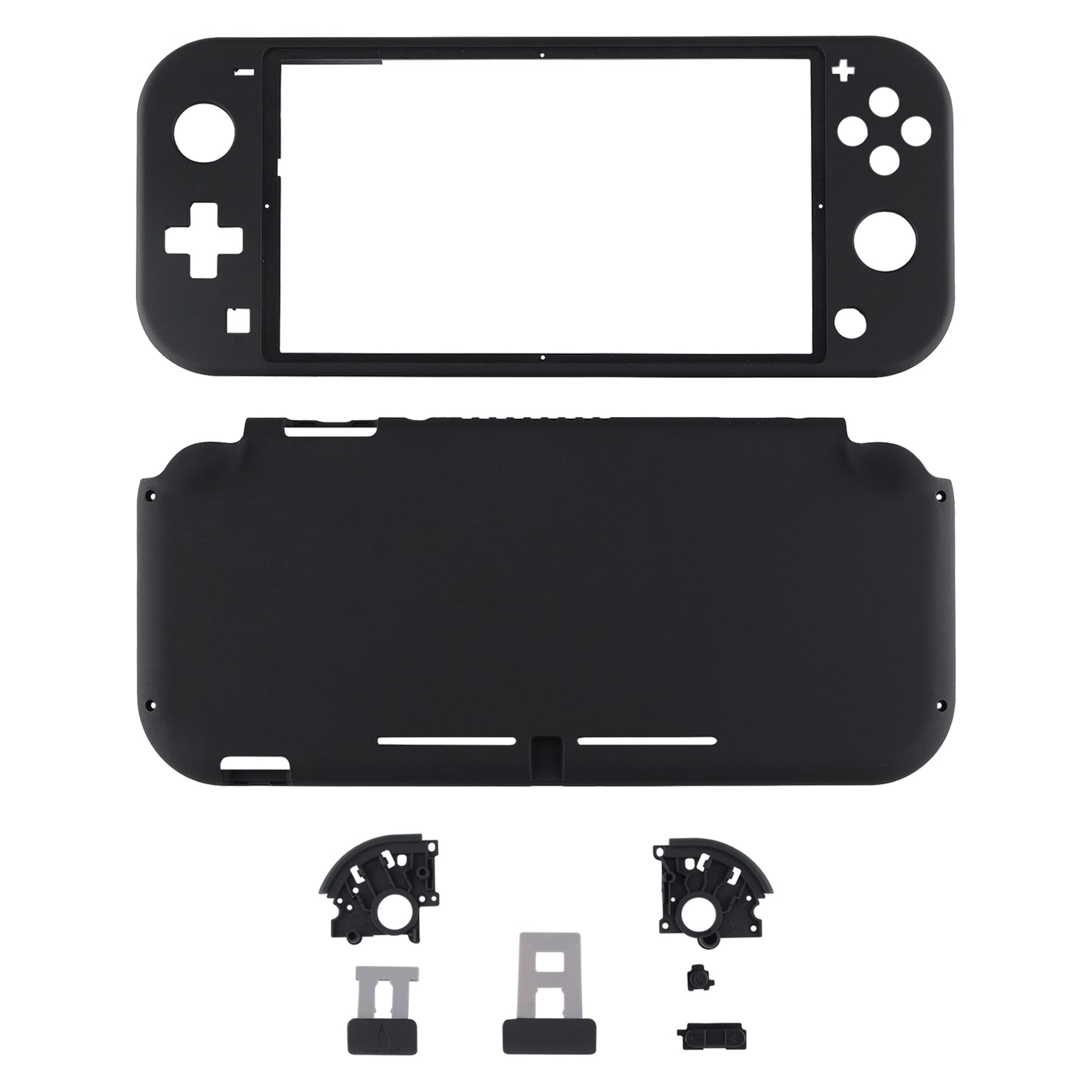 eXtremeRate Soft Touch Black DIY Replacement Shell for Nintendo Switch Lite - Custom Controller Housing with Screen Protector | Durable Case Cover for NSL | Perfect for Gaming, Travel & Personalization