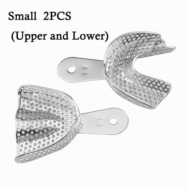 5 Sizes Autoclavable Stainless Steel Dental Impression Trays Set - Durable, Reusable for Dentists & Orthodontists (Perfect for Alginate, Silicone & PVS Impressions)