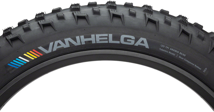 45NRTH Vanhelga Tubeless Folding Fat Bike Tire - 27.5 x 4 Inch, 120 TPI, Black - Winter & Snow Cycling, Off-Road Trail Riding, All-Terrain Biking