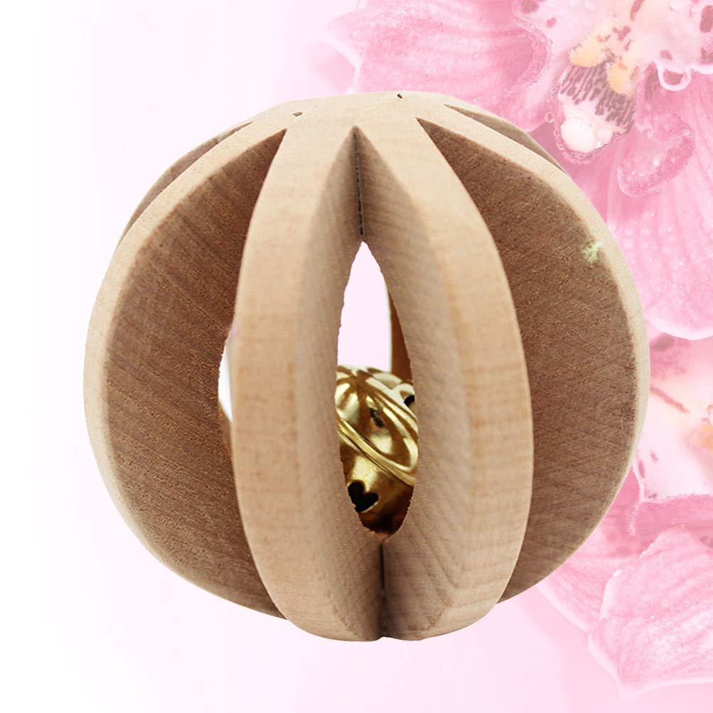 Balacoo Interactive Pet Toy with Wood Bell - Rolling Exercise Toy for Puppies, Kittens & Small Dogs - Fun Playtime & Training for Indoor & Outdoor Use