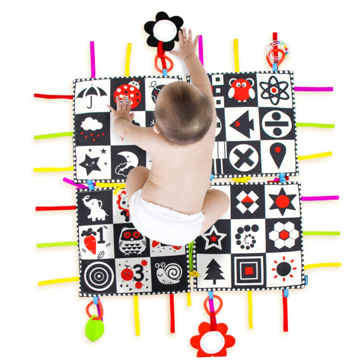FAVOMOTO 5-Piece Baby Play Mat Set - Soft & Sturdy Non-Slip Tummy Time and Crawling Mat for Infants & Toddlers - Perfect for Nursery, Daycare, and Playroom Floor Protection