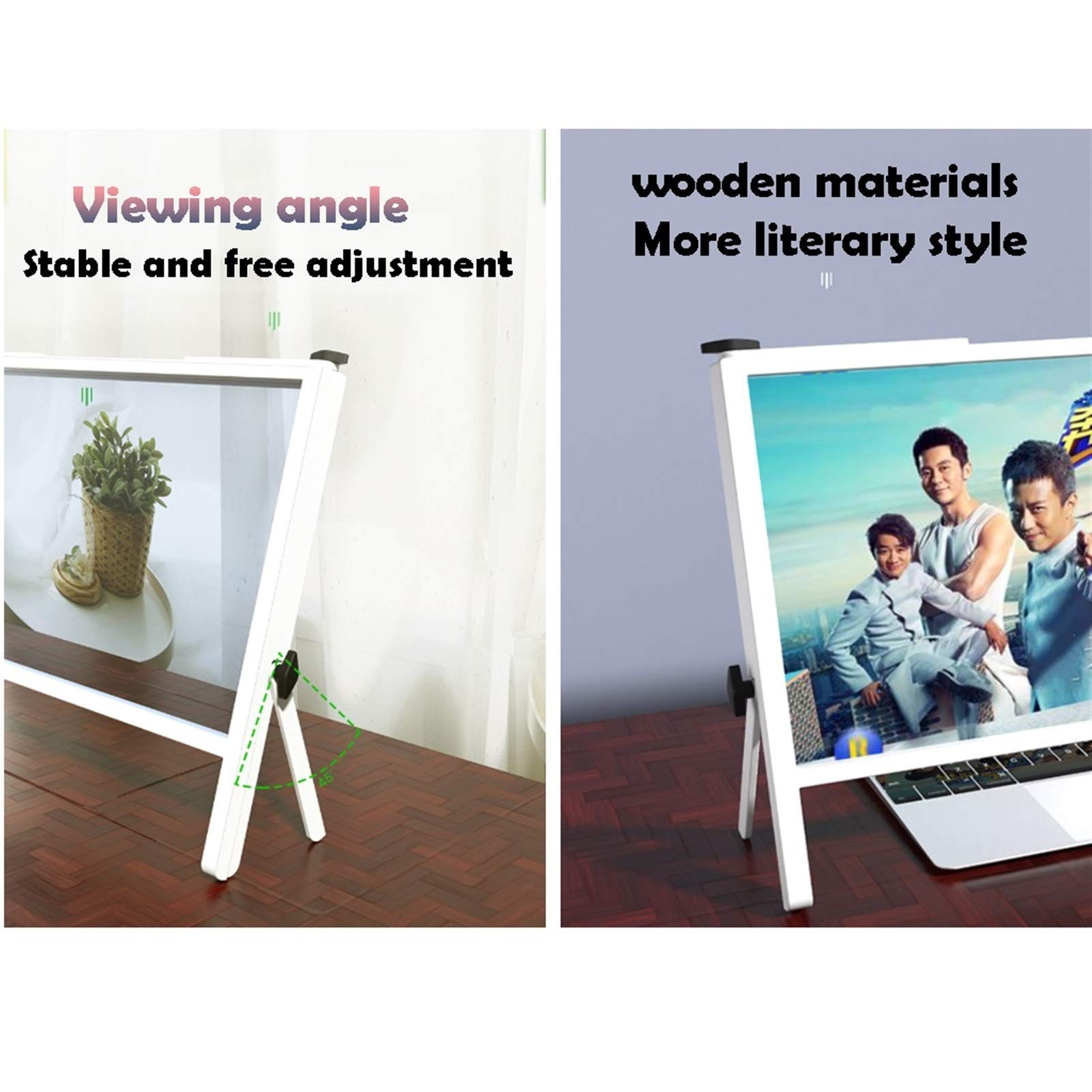HD Computer Screen Magnifier - Adjustable Angle Laptop Screen Amplifier with Folding Stand for PC, Phone & Tablet - Ideal for Elderly Reading, Online Work & Entertainment
