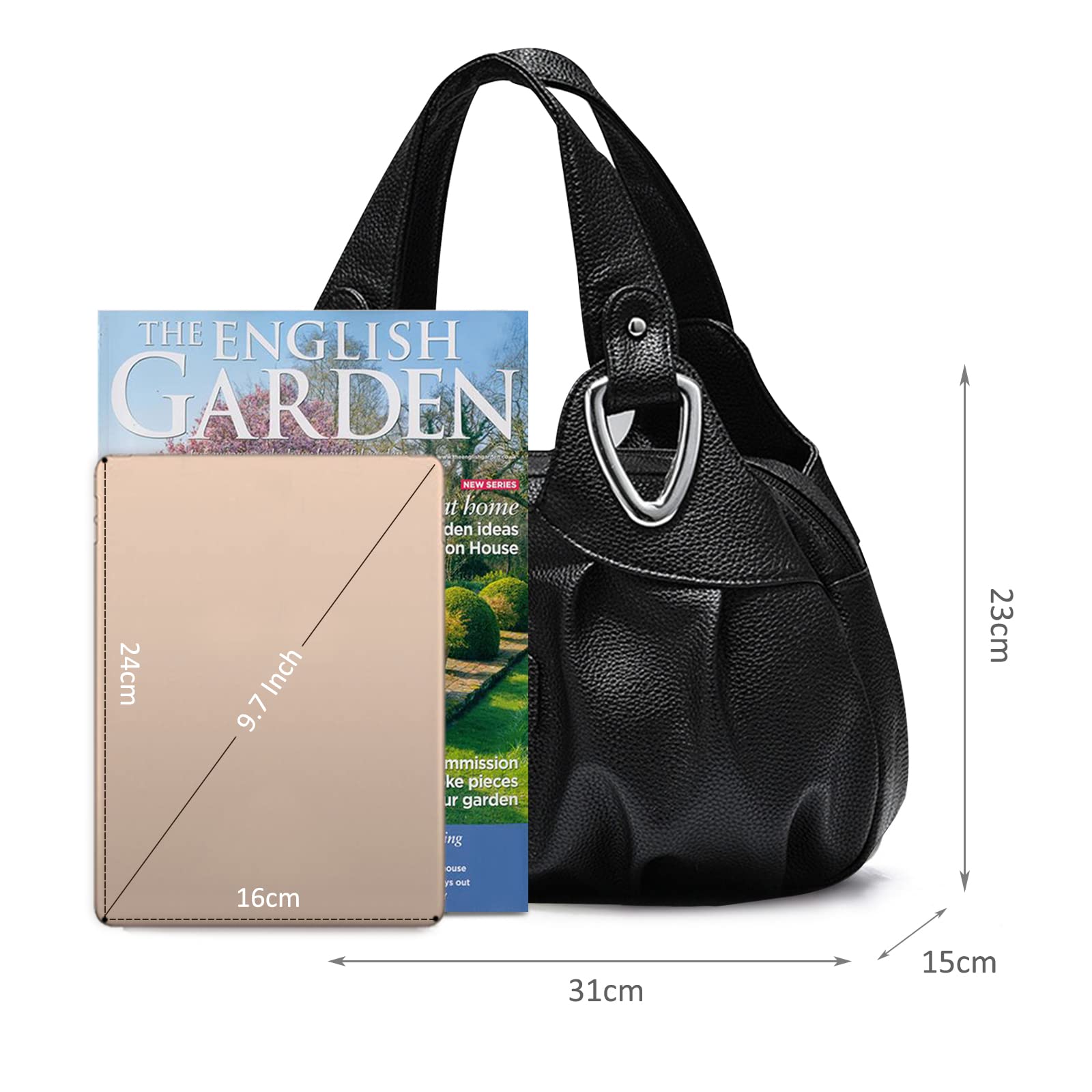 Nicole & Doris Women's Fashion Handbags - Elegant Top Handle Floral Shoulder Bags in PU Leather | Perfect for Work, Travel & Special Occasions