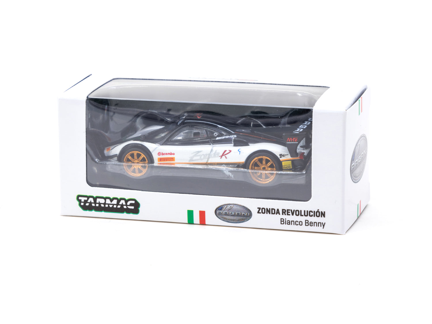 Tarmac Works 1/64 Pagani Zonda Revolución Bianco Benny Diecast Model Car - Premium Collectible for Car Enthusiasts & Display for Home/Office Decor
