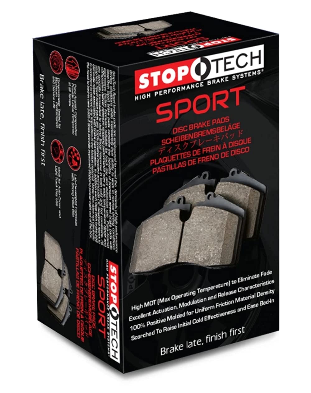 StopTech 309.09142 Sport Brake Pads Kit - Includes Shims & Hardware - High Performance Braking for Track & Street Use - Perfect for Sports Cars & Performance Vehicles