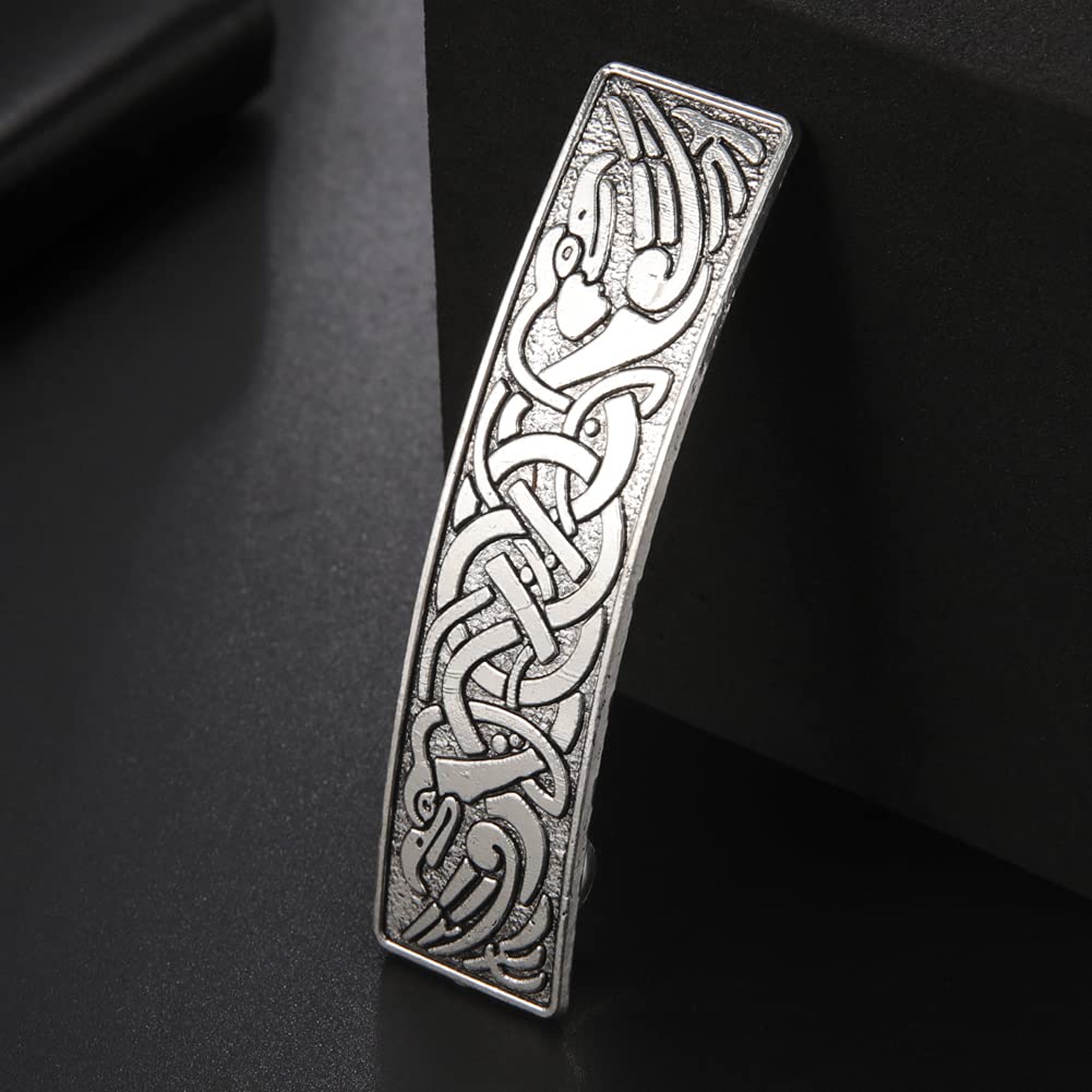 Handmade Vintage Metal Hair Clips - Large Retro French Hairpins with Celtic Knot Design, Ultra Light Hair Barrettes for Women | Perfect for Weddings, Parties & Viking Cosplay