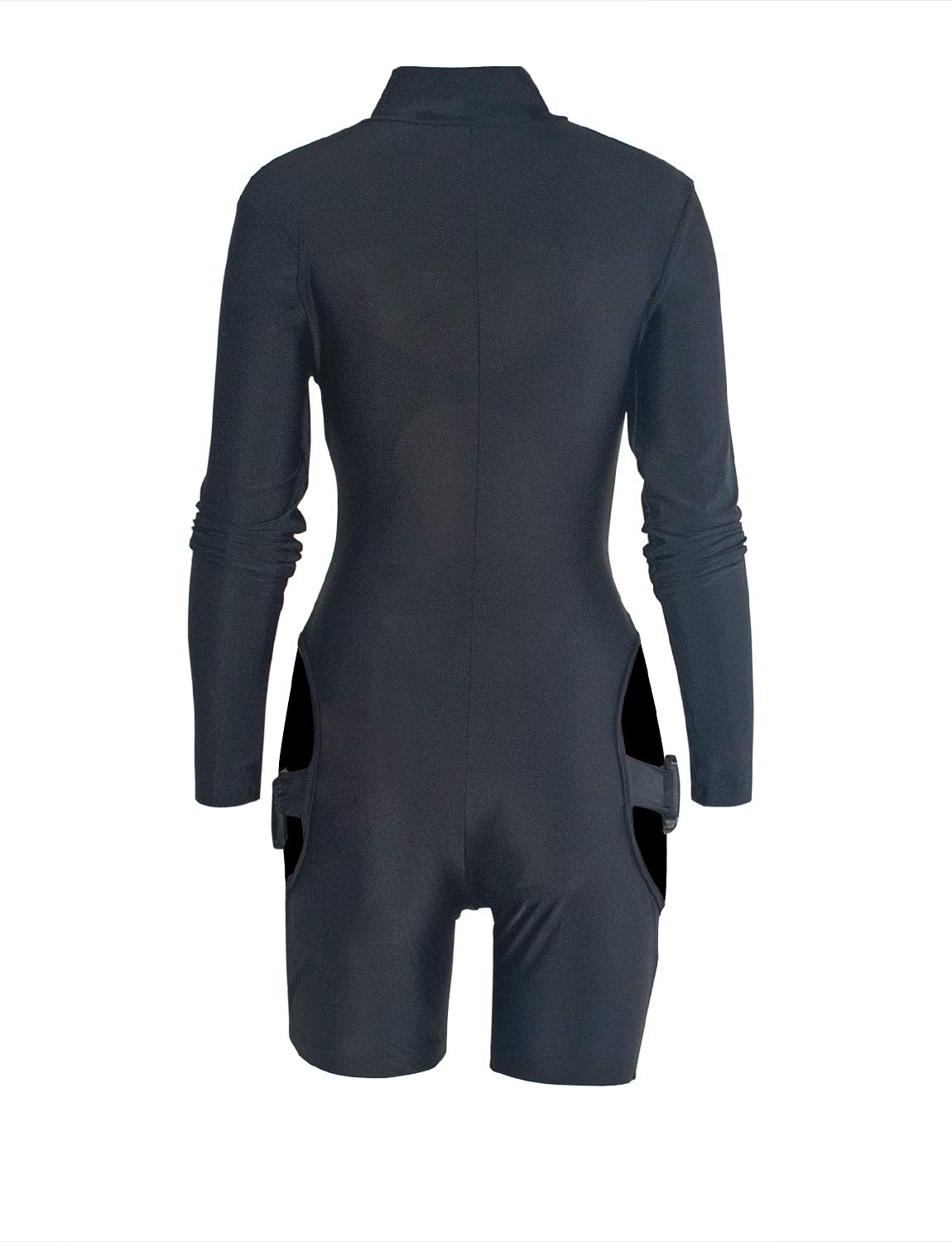 VWIWV Women's Long Sleeve Jumpsuit - Sexy Bodycon Romper with Buckle Detail & Hollow Out Design | Perfect for Club Wear, Date Night, and Fashion Outfits