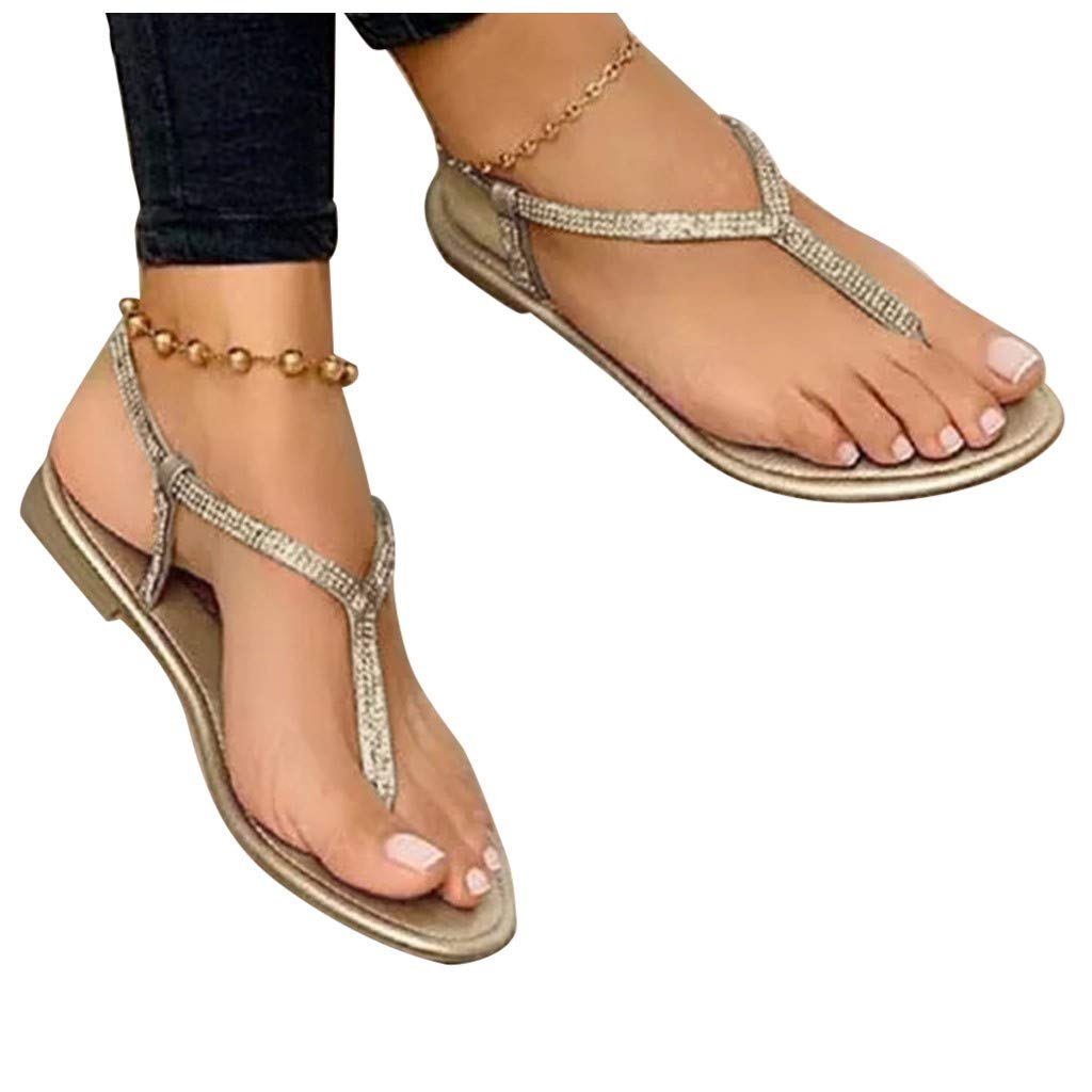 Women's Crystal Flip Flops - Comfortable Summer Sandals for Beach, Travel & Casual Wear | Non-Slip Flat Sandals with Sparkling Rhinestones for Outdoor Walking, Vacation & Poolside Relaxation