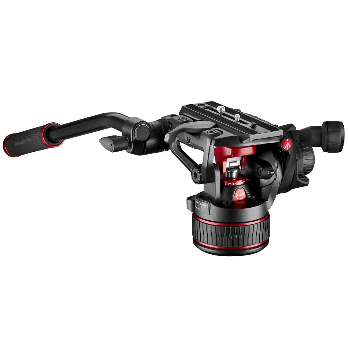 Manfrotto Nitrotech 608 Fluid Video Tripod Head with Carbon Fiber Legs - Professional DSLR, Mirrorless & Cinema Camera Support (14kg Payload) - Perfect for Film Production, Live Streaming & Outdoor Videography