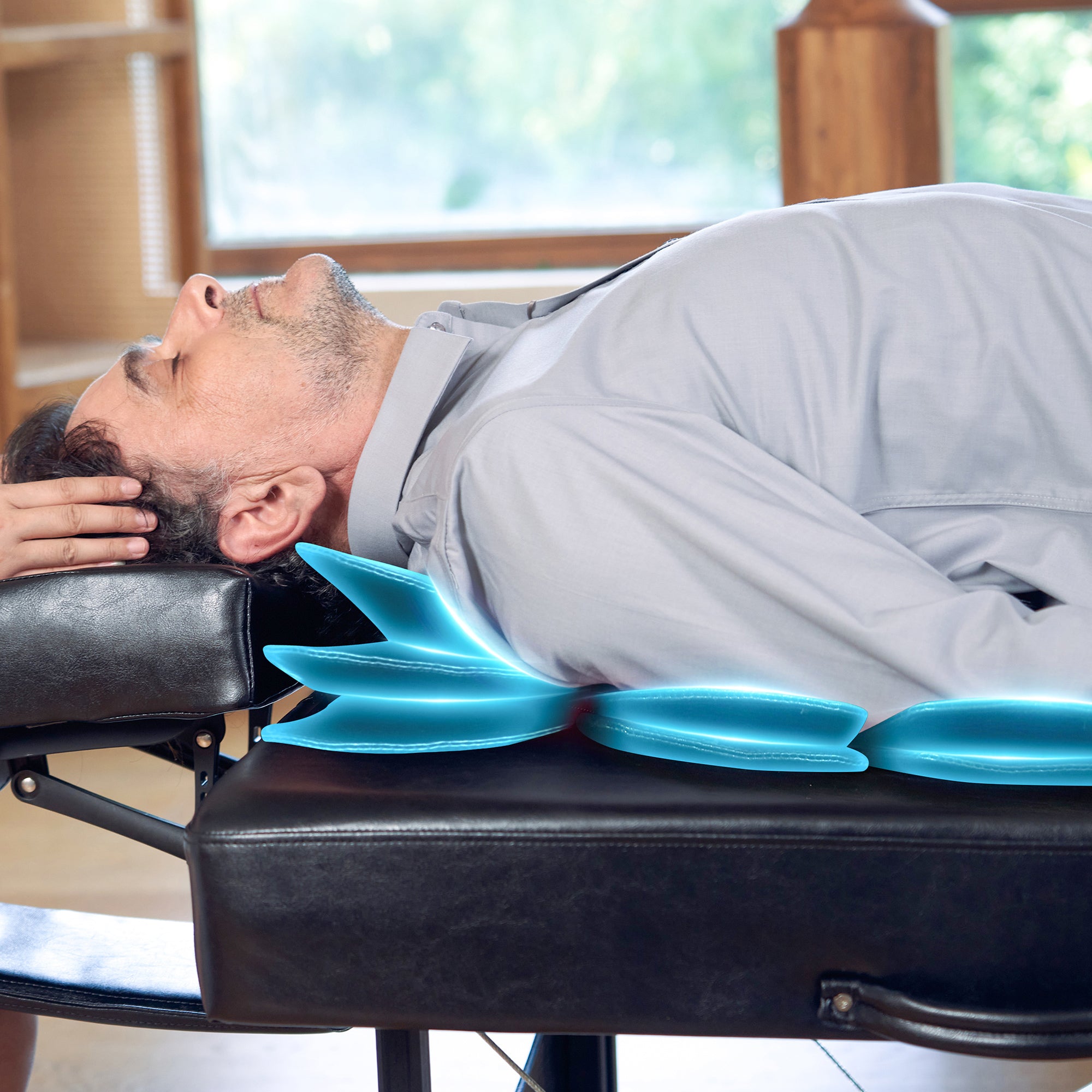 Professional Portable Massage Table with Airbags - Full Body Stretching, 3D Lumbar Traction for Neck, Back, Waist & Hip Pain Relief - Chiropractic Table for Home & Clinic Use - Ideal for Physical Therapy, Relaxation & Pain Management (Black)