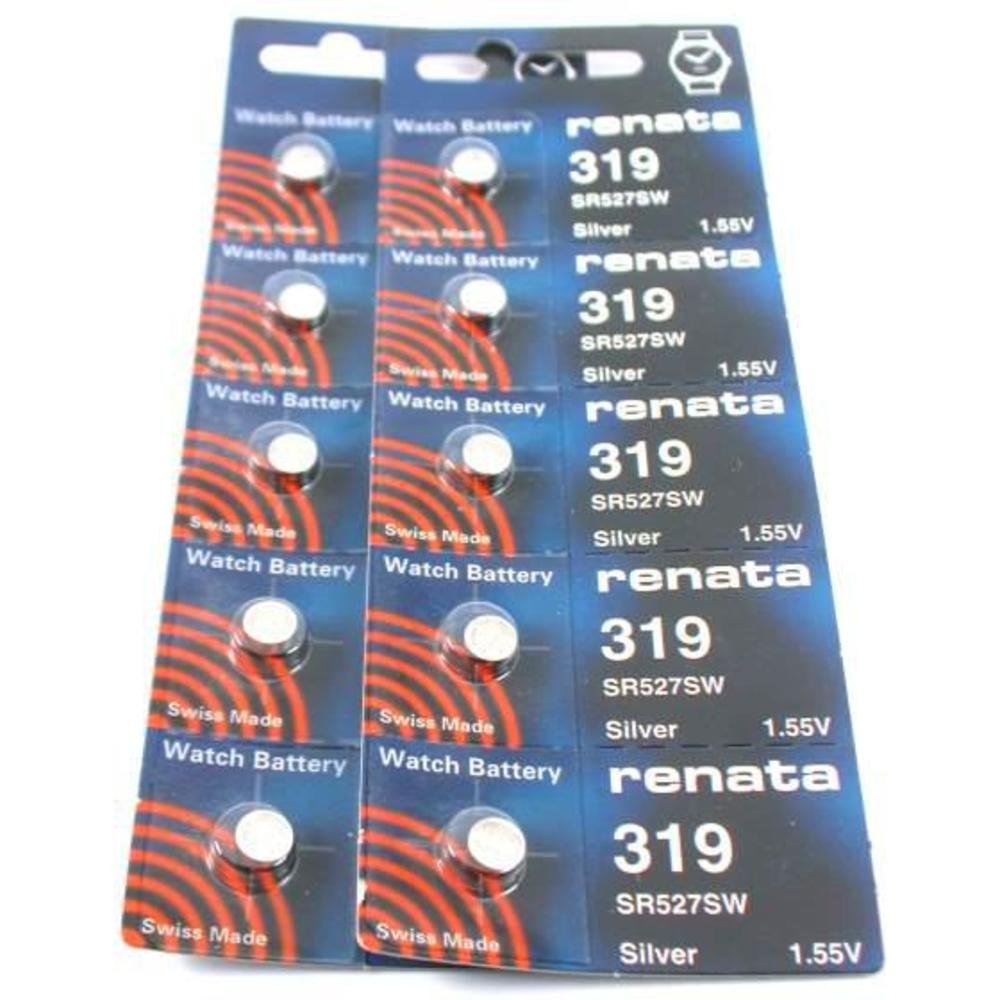 Renata Watch Batteries 10 Pack - LR44/SR44/AG13 1.5V Silver Oxide Battery for Watches, Calculators & Toys - Long Lasting Power Supply for Small Electronics