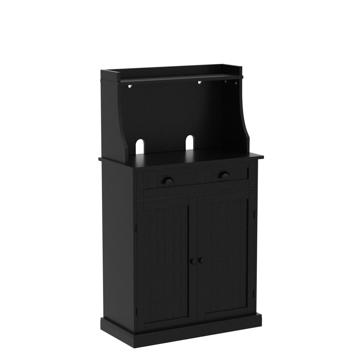 ARTPOWER 54 Inch Kitchen Microwave Stand with Storage Drawers & Adjustable Shelves, Pantry Cabinet with Hutch for Kitchen, Dining Room, Living Room - Perfect for Small Space Organization & Home Decor (Black)