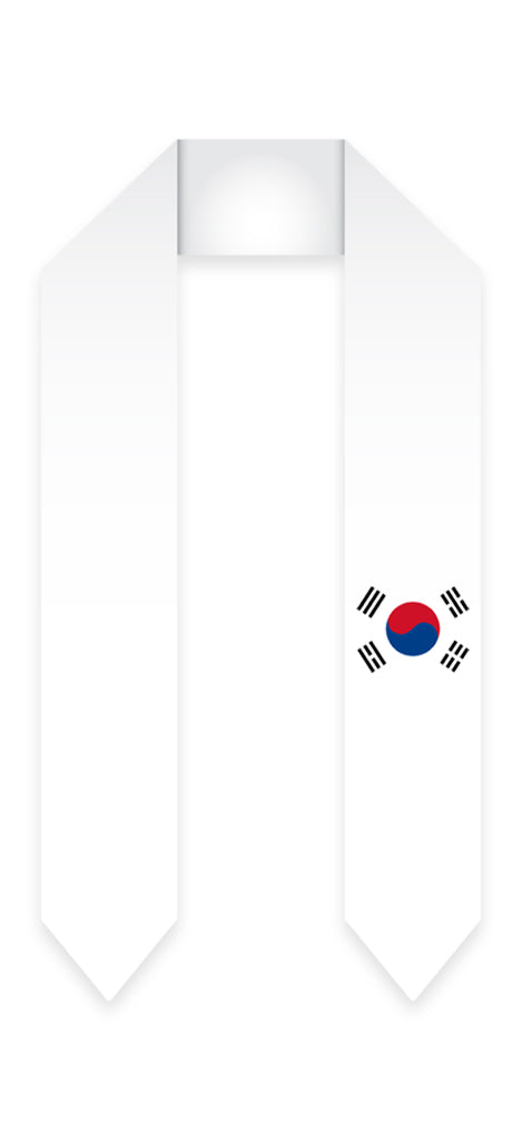 Korean Graduation Stole with South Korean Flag Design - Perfect for Graduation Ceremonies, Cultural Events & National Pride Celebrations