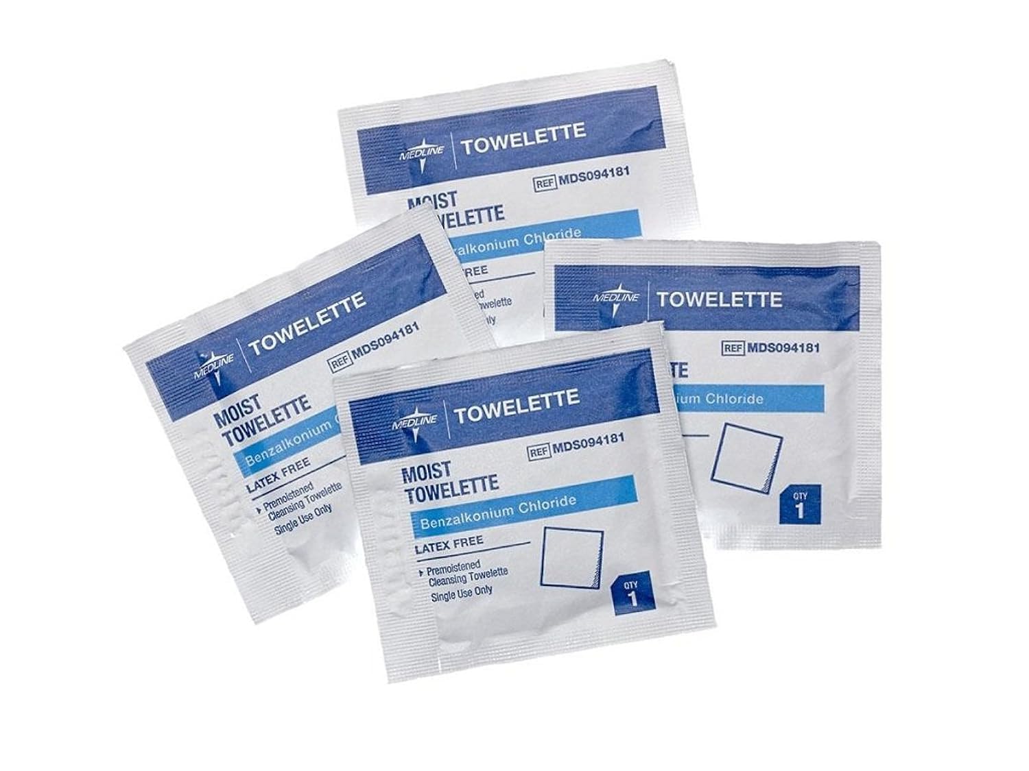 Medline Alcohol-Free Moist Towelette, Latex-Free, 100 Count (Pack of 10) - Gentle Skin Cleansing Wipes for Sensitive Skin, Hospitals, First Aid Kits & Travel Hygiene