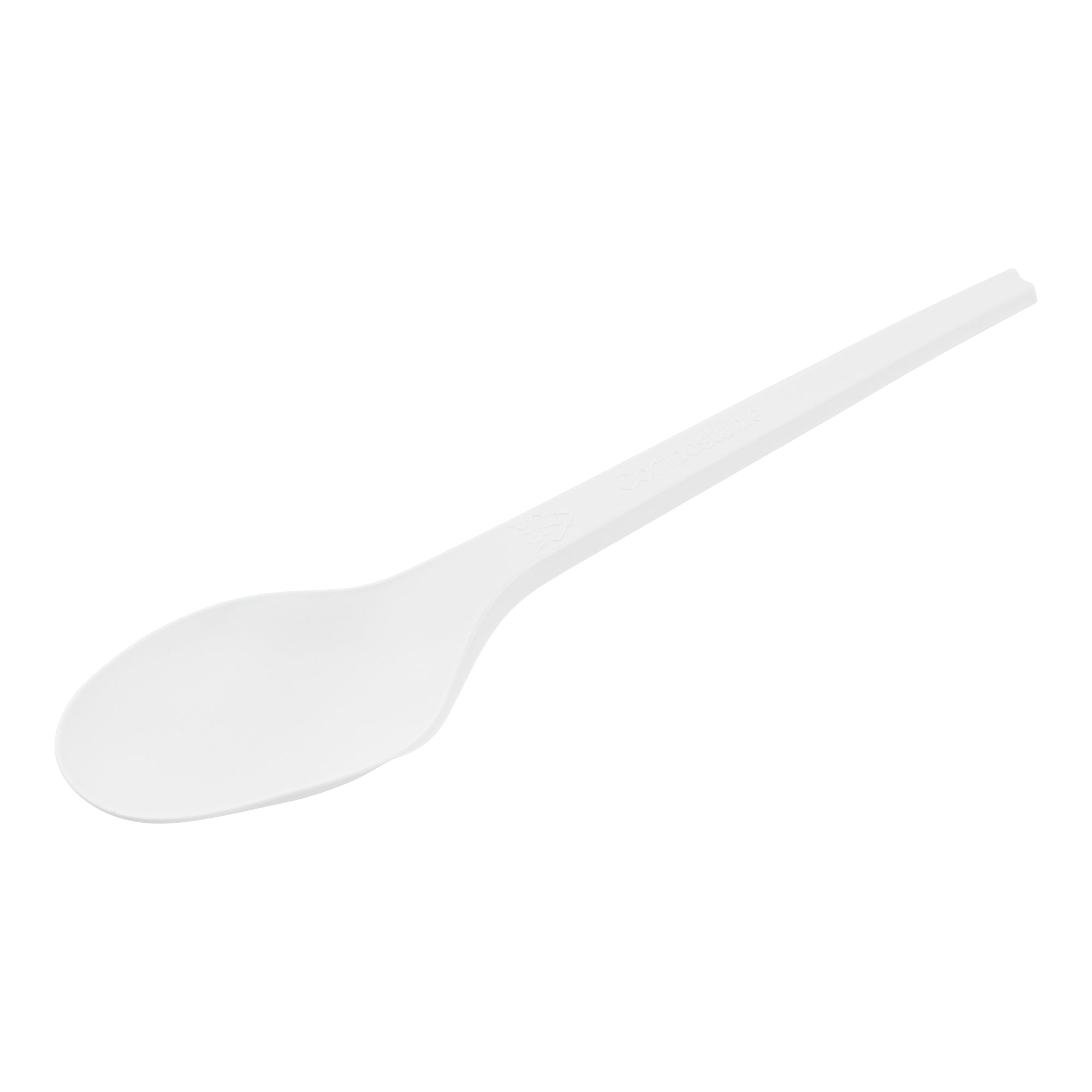 Eco-Friendly White CPLA Compostable Spoons - Heat Resistant, Biodegradable Cutlery (250 Count) - Perfect for Parties, Picnics & Sustainable Dining