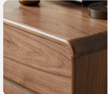 Premium Black Walnut & Golden Sandalwood Solid Wood Extendable Vanity Dressing Table - Perfect for Bedroom Makeup, Beauty Salon & Home Decor