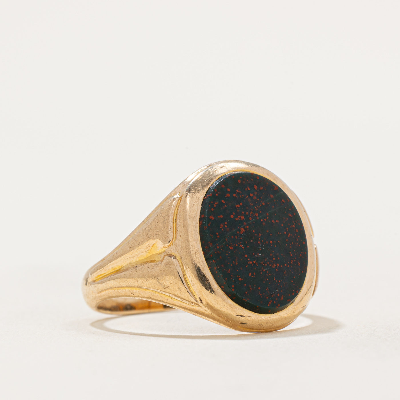3.00ct Oval Cut Bloodstone Signet Ring - Size 9 | Handmade Sterling Silver Men's Jewelry | Perfect for Wedding, Engagement & Gift Giving