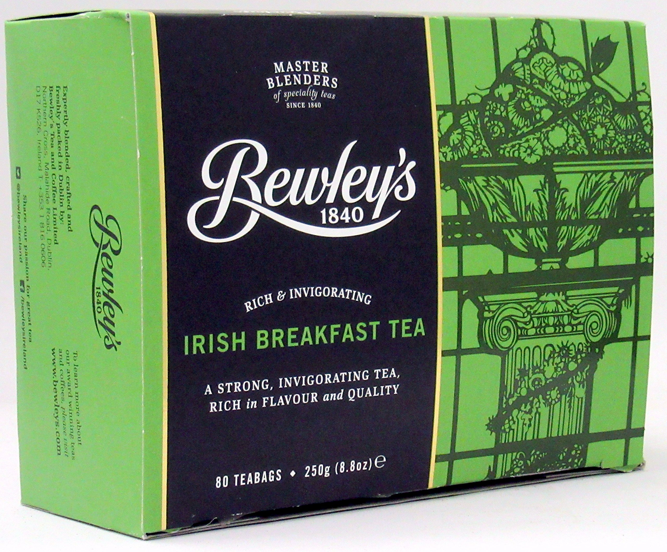 Bewleys Irish Breakfast Tea Bags - 80 Count (250g) | Premium Black Tea Blend | Perfect for Morning Energy & Afternoon Relaxation